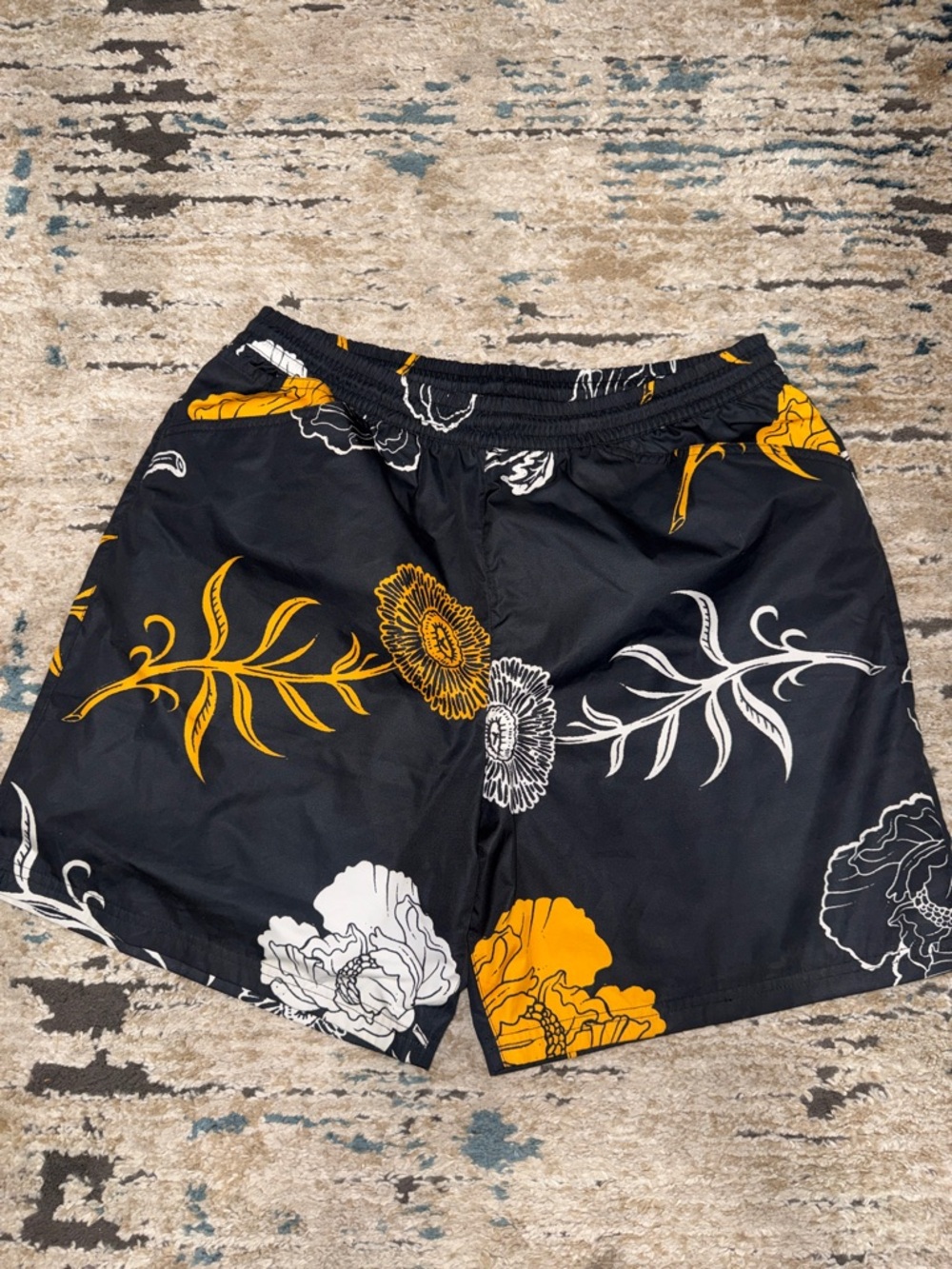 Men's Black Floral Swim/Athletic Shorts - Nike - Picture 7 of 9